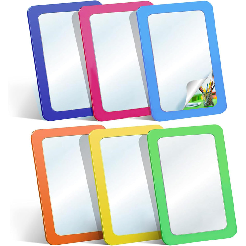 6 Pcs Unbreakable Shatter Proof Mirror for Kids, 6 x 4 in, Multi-Color