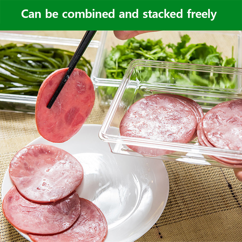 3pcs Deli Meat Container for Fridge, Stackable Ham and Cheese Storage Container with Lids, Bacon Lunch Meat keeper for Refrigerator, Transparent Cold Cuts Storage Containers, BPA Free