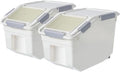 30lb Food Storage Container with Scoop with Handle & Wheels, 2 Pack
