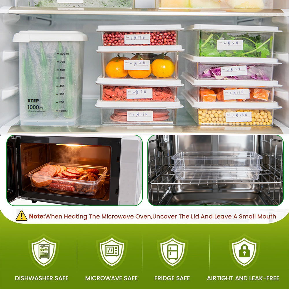 3pcs Deli Meat Container for Fridge, Stackable Ham and Cheese Storage Container with Lids, Bacon Lunch Meat keeper for Refrigerator, Transparent Cold Cuts Storage Containers, BPA Free