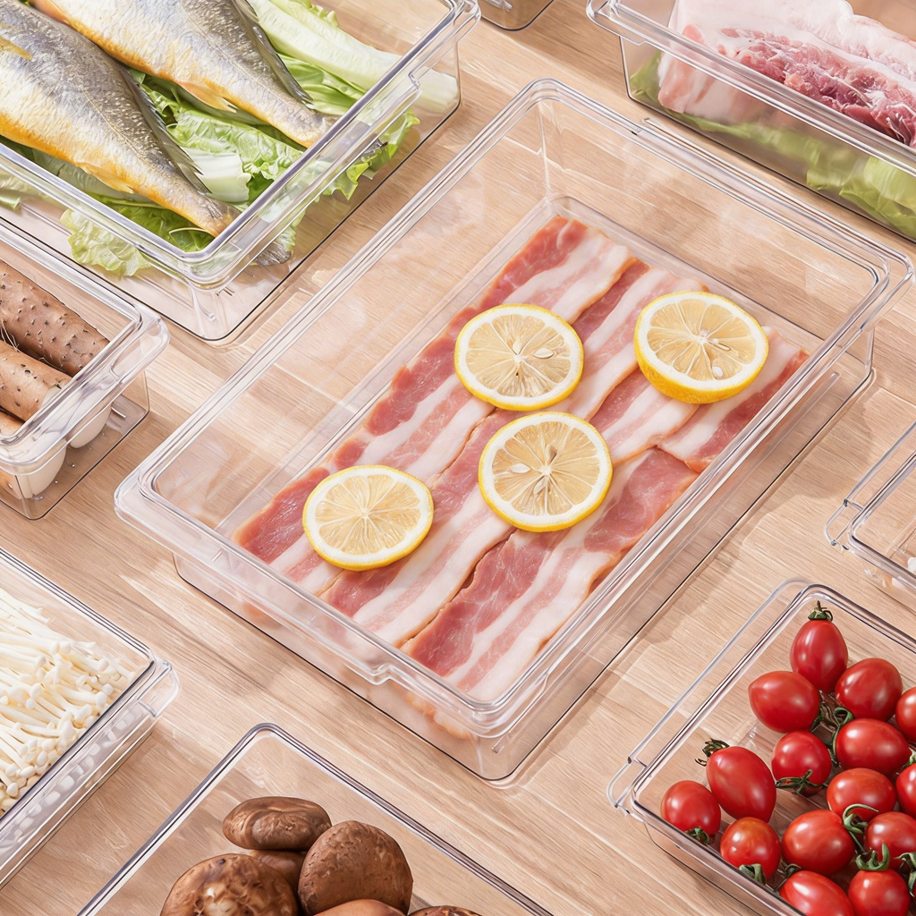3pcs Deli Meat Container for Fridge, Stackable Ham and Cheese Storage Container with Lids, Bacon Lunch Meat keeper for Refrigerator, Transparent Cold Cuts Storage Containers, BPA Free